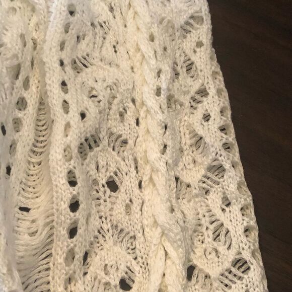 Suzanne Betro White Crochet Swim Coverup with Tassels - Picture 9 of 10